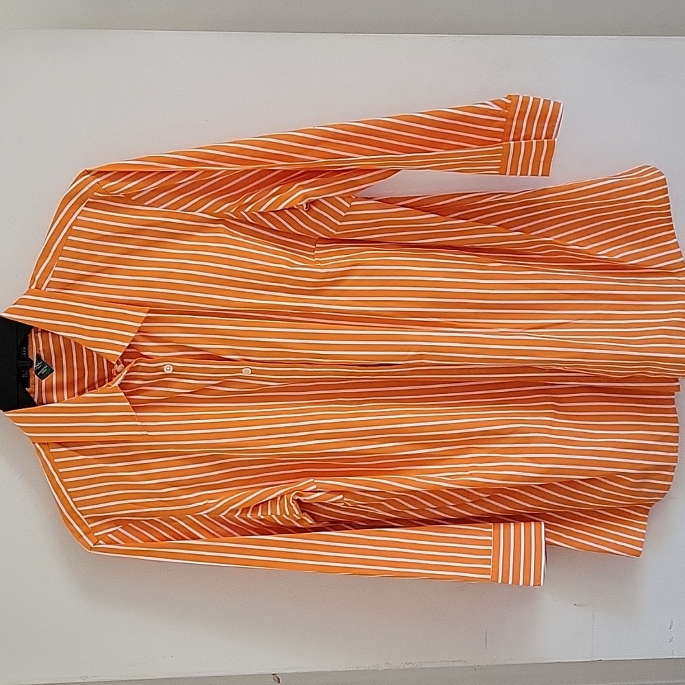 Lauren Ralph Lauren Orange & White Cotton Shirt Sz 1X